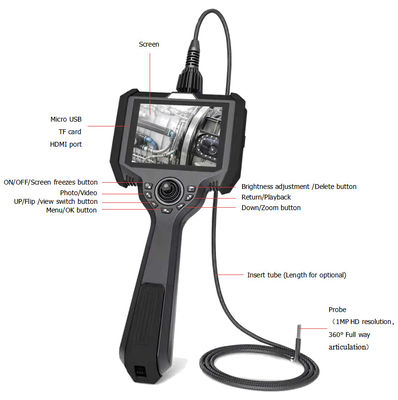 IP54 Portable Industrial Endoscope Direktansicht / Seitensicht / Doppelsichtrichtung