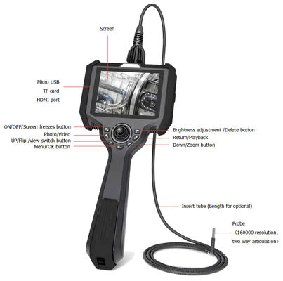 160000 Pixel Portable Industrial Endoscope Direct View LCD Handheld Digitales Endoskop